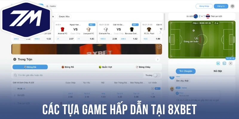 Các tựa game hấp dẫn tại 8Xbet