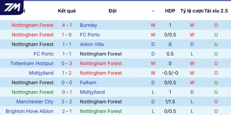 Thực lực của Nottingham Forest