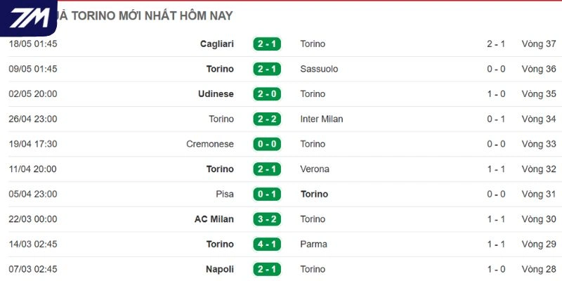 Màn trình diễn của Torino